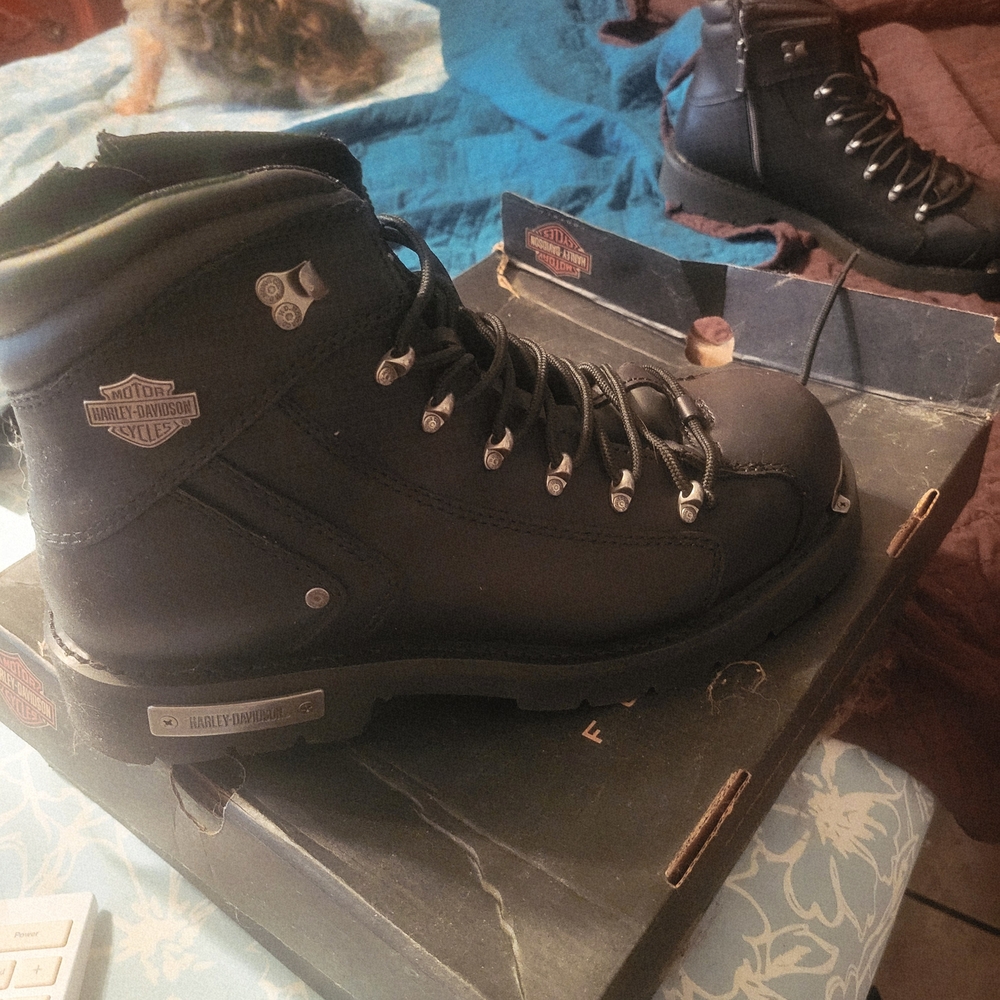 Harley-Davidson Black Motorcycle Boots Durable Sole